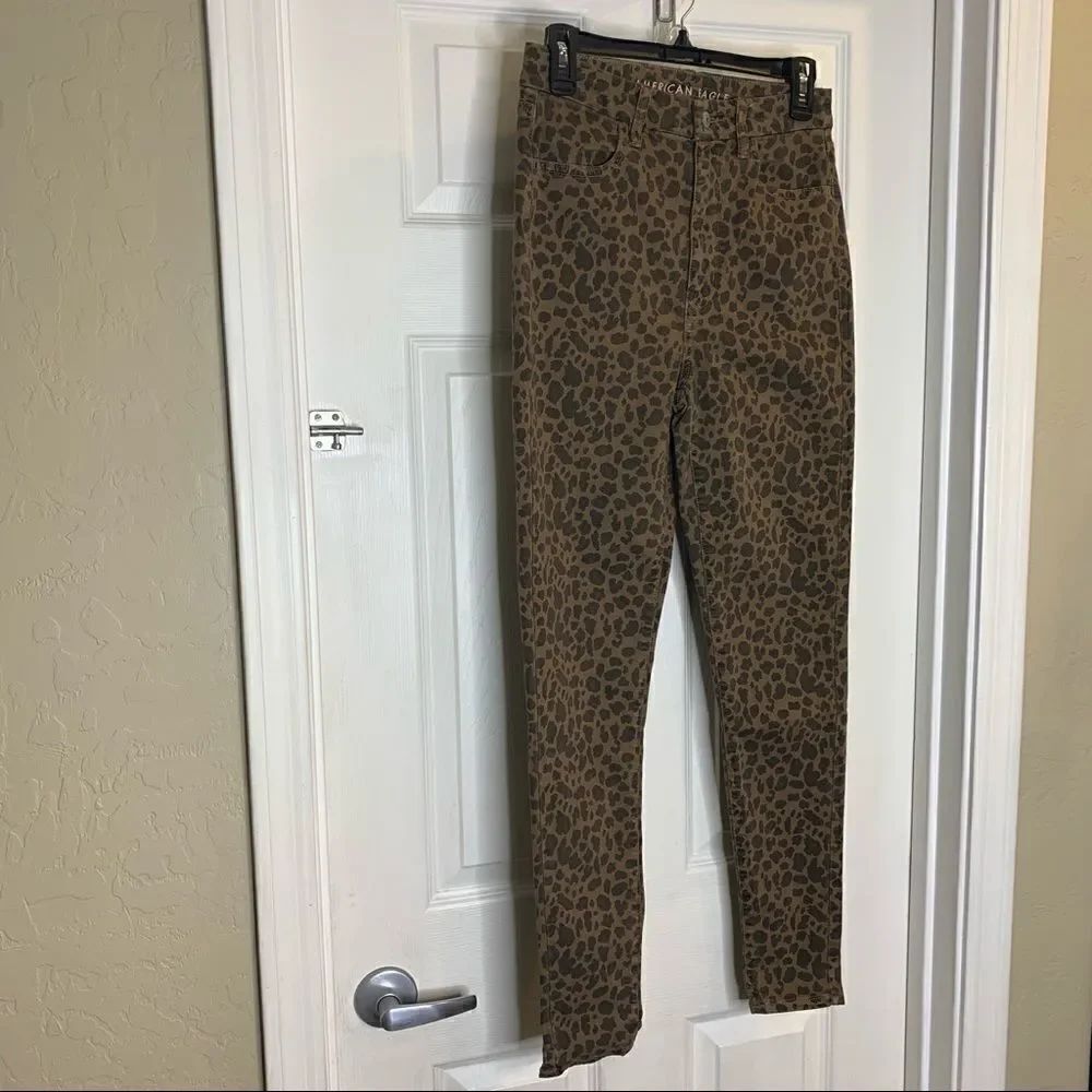 American Eagle Curvy Super Hi-Rise Jegging Leopard Print Size 6 - Picture 4 of 9